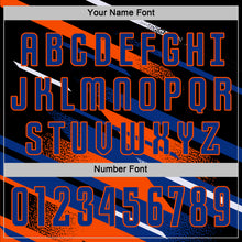 Load image into Gallery viewer, Custom Black Royal Orange-White Grunge Stripe And Grainy Sports Sublimation Soccer Uniform Jersey
