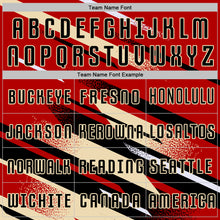 Laden Sie das Bild in den Galerie-Viewer, Custom Red Black Cream-White Grunge Stripe And Grainy Sports Sublimation Soccer Uniform Jersey
