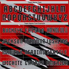 Charger l'image dans la galerie, Custom Red Black Gray-White Grunge Stripe And Grainy Sports Sublimation Soccer Uniform Jersey
