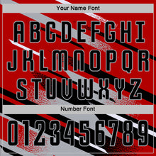 Charger l'image dans la galerie, Custom Red Black Gray-White Grunge Stripe And Grainy Sports Sublimation Soccer Uniform Jersey
