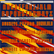 Load image into Gallery viewer, Custom Navy Red Gold-White Grunge Stripe And Grainy Sports Sublimation Soccer Uniform Jersey
