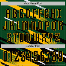 Charger l'image dans la galerie, Custom Green Black Gold-White Grunge Stripe And Grainy Sports Sublimation Soccer Uniform Jersey
