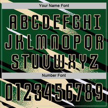 Charger l'image dans la galerie, Custom Green Black Cream-White Grunge Stripe And Grainy Sports Sublimation Soccer Uniform Jersey
