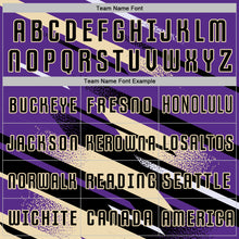 Загрузить изображение в средство просмотра галереи, Custom Purple Black Cream-White Grunge Stripe And Grainy Sports Sublimation Soccer Uniform Jersey
