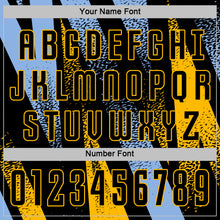 Load image into Gallery viewer, Custom Black Light Blue-Gold Radial Burst Sports Sublimation Soccer Uniform Jersey
