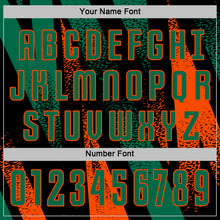 Charger l'image dans la galerie, Custom Black Kelly Green-Orange Radial Burst Sports Sublimation Soccer Uniform Jersey
