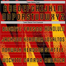 Laden Sie das Bild in den Galerie-Viewer, Custom Red Black-Gold Radial Burst Sports Sublimation Soccer Uniform Jersey
