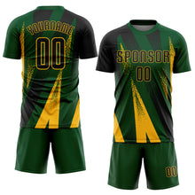 Charger l'image dans la galerie, Custom Green Black-Gold Radial Burst Sports Sublimation Soccer Uniform Jersey
