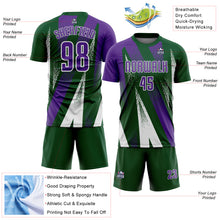 Charger l'image dans la galerie, Custom Green Purple-White Radial Burst Sports Sublimation Soccer Uniform Jersey
