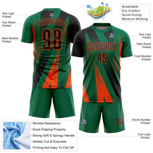 Загрузить изображение в средство просмотра галереи, Custom Kelly Green Black-Orange Radial Burst Sports Sublimation Soccer Uniform Jersey
