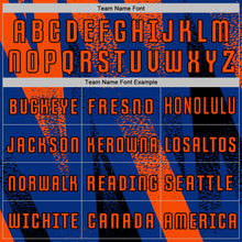 Charger l'image dans la galerie, Custom Royal Orange-Black Radial Burst Sports Sublimation Soccer Uniform Jersey
