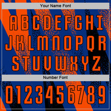 Charger l'image dans la galerie, Custom Royal Orange-Black Radial Burst Sports Sublimation Soccer Uniform Jersey
