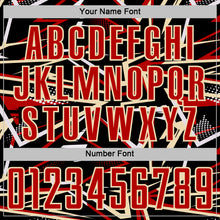 Загрузить изображение в средство просмотра галереи, Custom Black Red Cream-White Abstract Geometric Stripes Sports Sublimation Soccer Uniform Jersey
