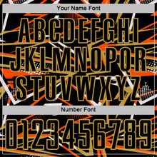 Загрузить изображение в средство просмотра галереи, Custom Black Orange Old Gold-White Abstract Geometric Stripes Sports Sublimation Soccer Uniform Jersey
