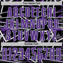 Загрузить изображение в средство просмотра галереи, Custom Black Purple Gray-White Abstract Geometric Stripes Sports Sublimation Soccer Uniform Jersey
