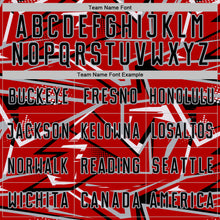Charger l'image dans la galerie, Custom Red Black Gray-White Abstract Geometric Stripes Sports Sublimation Soccer Uniform Jersey
