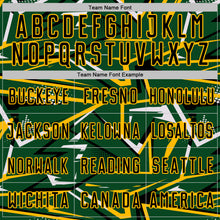 Charger l'image dans la galerie, Custom Green Black Gold-White Abstract Geometric Stripes Sports Sublimation Soccer Uniform Jersey
