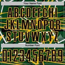 Charger l'image dans la galerie, Custom Green Black Gold-White Abstract Geometric Stripes Sports Sublimation Soccer Uniform Jersey
