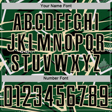 Charger l'image dans la galerie, Custom Green Black Cream-White Abstract Geometric Stripes Sports Sublimation Soccer Uniform Jersey
