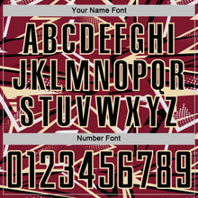 Загрузить изображение в средство просмотра галереи, Custom Crimson Black Cream-White Abstract Geometric Stripes Sports Sublimation Soccer Uniform Jersey
