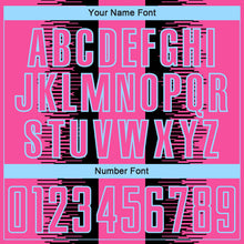 Load image into Gallery viewer, Custom Black Pink-Light Blue Zigzag Diamond Stripe Sports Sublimation Soccer Uniform Jersey
