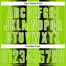 Load image into Gallery viewer, Custom Black Neon Green-White Zigzag Diamond Stripe Sports Sublimation Soccer Uniform Jersey
