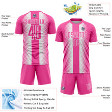 Load image into Gallery viewer, Custom Pink White Zigzag Diamond Stripe Sports Sublimation Soccer Uniform Jersey
