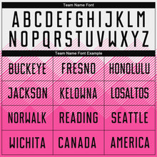 Load image into Gallery viewer, Custom White Black-Pink Gradient Diamond Diagonal Lines Sports Sublimation Soccer Uniform Jersey
