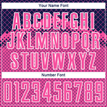 Load image into Gallery viewer, Custom Navy Pink-White Gradient Diamond Grid Sports Sublimation Soccer Uniform Jersey
