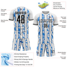 Charger l'image dans la galerie, Custom White Black-Light Blue Camo Stripe Sports Sublimation Soccer Uniform Jersey
