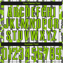 Загрузить изображение в средство просмотра галереи, Custom White Neon Green Black-Steel Gray Camo Stripe Sports Sublimation Soccer Uniform Jersey
