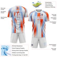 Загрузить изображение в средство просмотра галереи, Custom White Light Blue-Orange Diagonal Stripe Sports Sublimation Soccer Uniform Jersey
