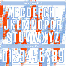 Загрузить изображение в средство просмотра галереи, Custom White Light Blue-Orange Diagonal Stripe Sports Sublimation Soccer Uniform Jersey
