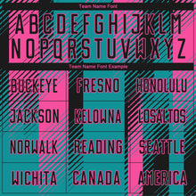 Laden Sie das Bild in den Galerie-Viewer, Custom Teal Black-Pink Diagonal Stripe Sports Sublimation Soccer Uniform Jersey
