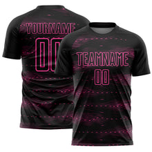 Load image into Gallery viewer, Custom Black Pink Streamline Wave Cyberpunk Neon Tech Sports Sublimation Soccer Uniform Jersey
