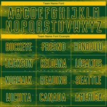 Charger l'image dans la galerie, Custom Green Yellow Streamline Wave Cyberpunk Neon Tech Sports Sublimation Soccer Uniform Jersey
