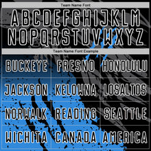 Загрузить изображение в средство просмотра галереи, Custom Black White-Powder Blue Gradient Claw Mark Splatter Sports Sublimation Soccer Uniform Jersey
