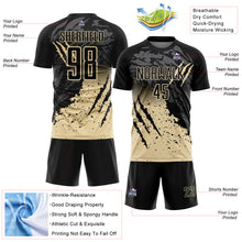 Load image into Gallery viewer, Custom Black Cream Gradient Claw Mark Splatter Sports Sublimation Soccer Uniform Jersey
