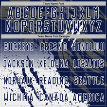 Load image into Gallery viewer, Custom Navy White Gradient Claw Mark Splatter Sports Sublimation Soccer Uniform Jersey
