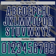 Load image into Gallery viewer, Custom Navy White-Teal Gradient Claw Mark Splatter Sports Sublimation Soccer Uniform Jersey
