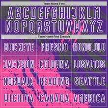 Загрузить изображение в средство просмотра галереи, Custom Purple White-Pink Gradient Claw Mark Splatter Sports Sublimation Soccer Uniform Jersey
