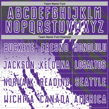 Загрузить изображение в средство просмотра галереи, Custom Purple White Gradient Claw Mark Splatter Sports Sublimation Soccer Uniform Jersey
