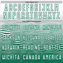 Загрузить изображение в средство просмотра галереи, Custom White Kelly Green Gradient Wave Line Sports Sublimation Soccer Uniform Jersey
