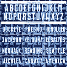 Загрузить изображение в средство просмотра галереи, Custom Navy White-Light Blue Geometric Maze Interlocking Square Sports Sublimation Soccer Uniform Jersey
