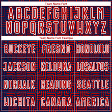 Загрузить изображение в средство просмотра галереи, Custom Navy Red-White Geometric Maze Interlocking Square Sports Sublimation Soccer Uniform Jersey
