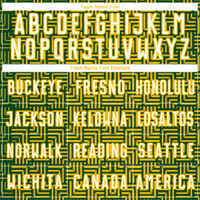 Charger l'image dans la galerie, Custom Green White-Gold Geometric Maze Interlocking Square Sports Sublimation Soccer Uniform Jersey
