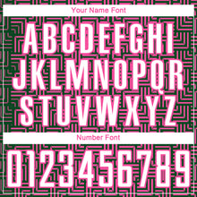 Charger l'image dans la galerie, Custom Green White-Pink Geometric Maze Interlocking Square Sports Sublimation Soccer Uniform Jersey
