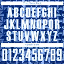 Charger l'image dans la galerie, Custom Royal White-Light Blue Geometric Maze Interlocking Square Sports Sublimation Soccer Uniform Jersey
