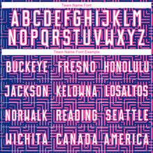 Charger l'image dans la galerie, Custom Royal White-Pink Geometric Maze Interlocking Square Sports Sublimation Soccer Uniform Jersey
