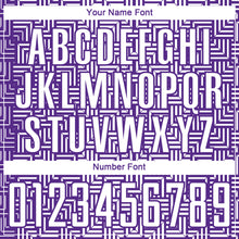 Load image into Gallery viewer, Custom Purple White Geometric Maze Interlocking Square Sports Sublimation Soccer Uniform Jersey
